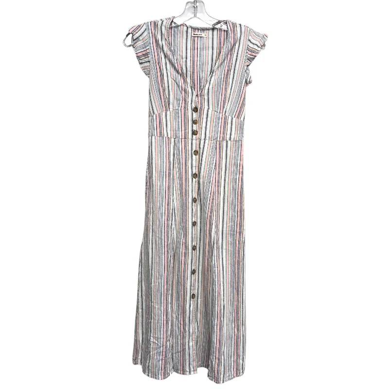 Dress Casual Midi By Marine Layer In Striped Pattern, Size:Xs Tunics Trendy modern