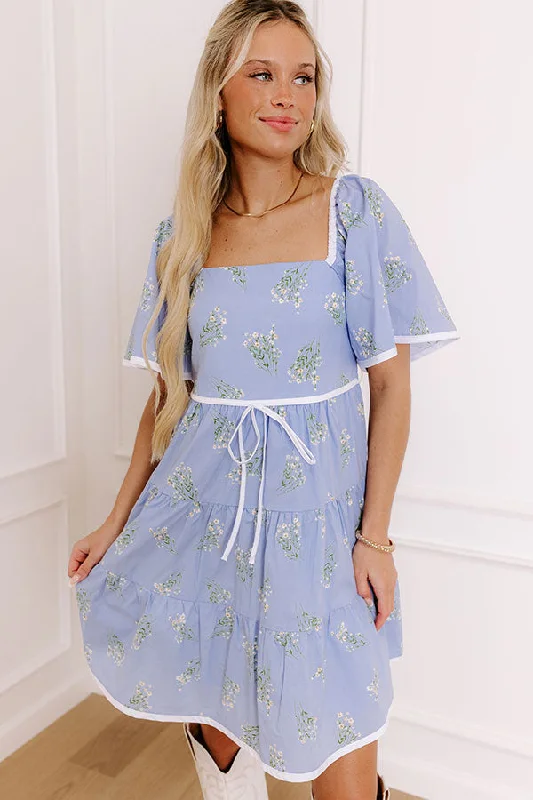Meadow Muse Floral Mini Dress Fashionable Mini Dress with Frills