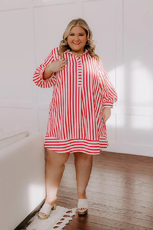 Charleston Charm Stripe Mini Dress in Rose Curves Elegant Satin Mini Dress