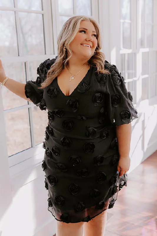 Dream Come True Applique Mini Dress in Black Curves Trendy Tie-Dye Mini Dress