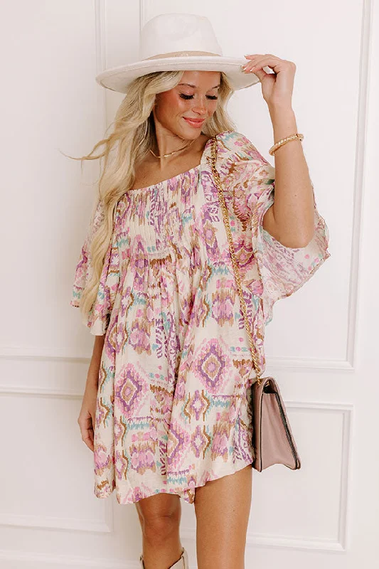 Wisteria Wonder Mini Dress in Violet Fashionable Lace Mini Dress