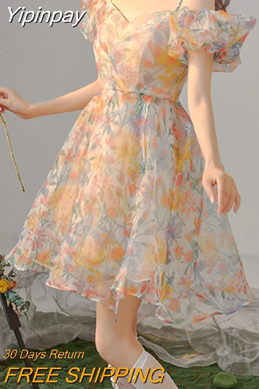 Yipinpay Sleeve One Piece Dress Korean Style Casual 2023 Summer Fairy Elegnat Floral Mini Dress Beach Sweet Short Sleeve Dress Woman Cozy Wraparound Mini Dress Yipinpay Sleeve One Piece Dress Korean Style Casual 2023 Summer Fairy Elegnat Floral Mini Dress Beach Sweet Short Sleeve Dress Woman Cozy Wraparound Mini Dress