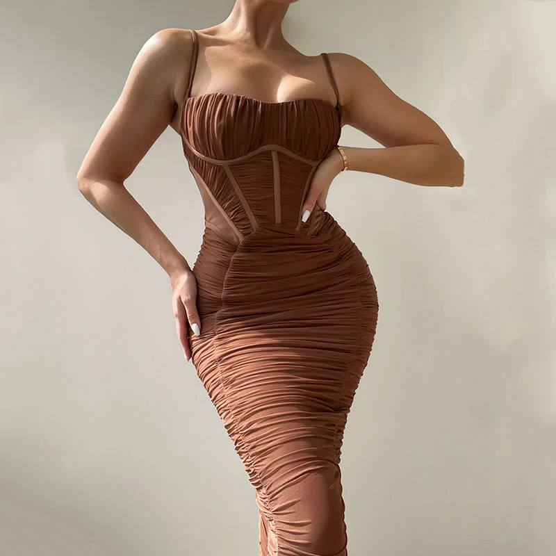 Juliette Ruched Corset Midi Dress Tunics Top rated