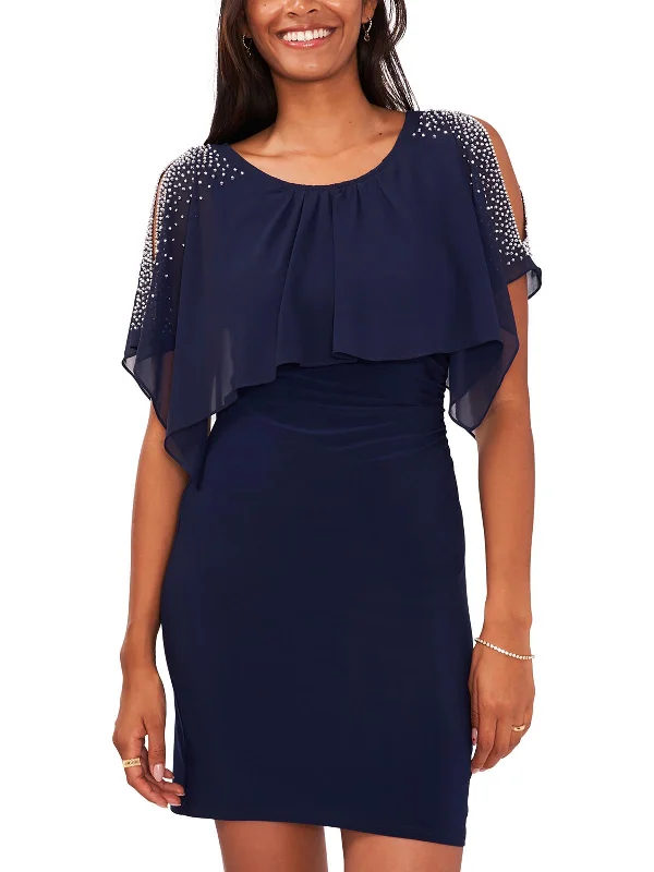 Womens Embellished Short Cocktail And Party Dress Tunics Leisure comfortable