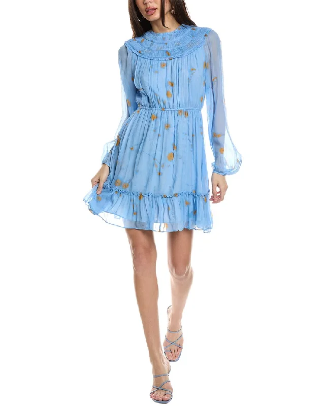 Jason Wu Ruched Silk Mini Dress Boat Neckline Classic