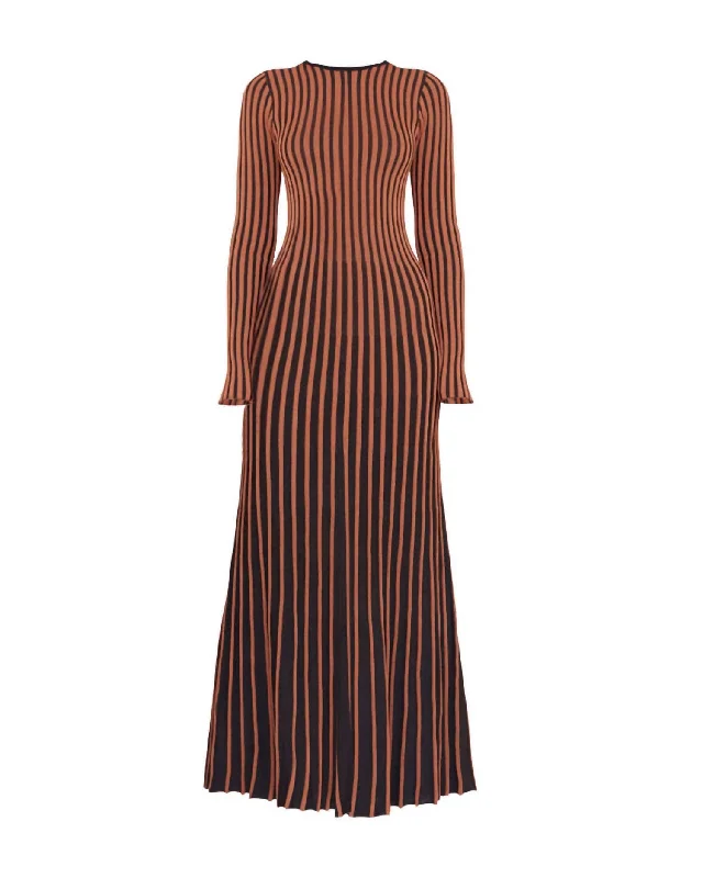 Selma Dress In Tan/black Tunics Ceremony elegant