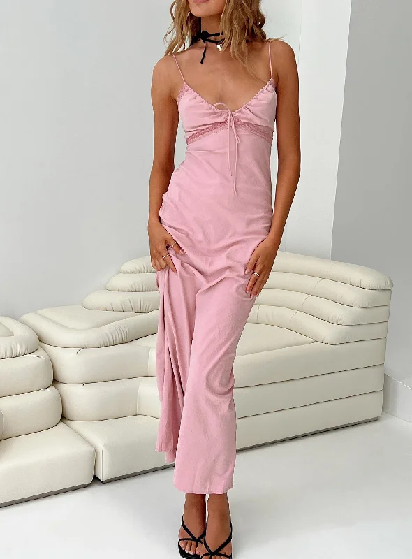 Emily Maxi Dress Gin Fizz Pink Tunics Prom sequined
