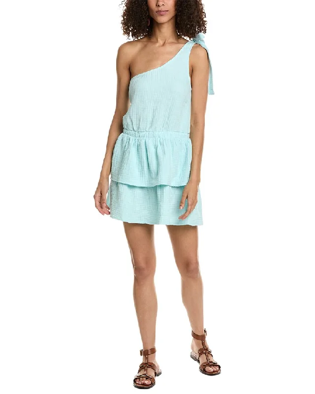 Sol Angeles Crepe One-Shoulder Mini Dress Tunics Fleece cozy