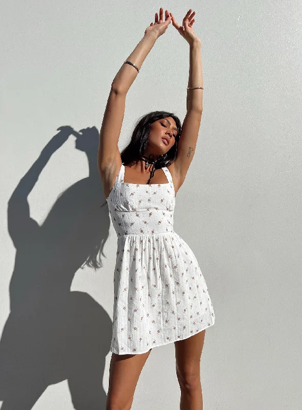 Samana Mini Dress White Tall Tunics Fashionable trendy