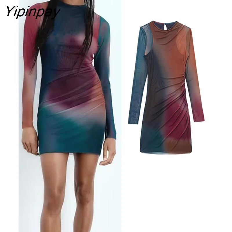 Yipinpay 2023 Sexy Women Tulle Printed Mini Dresses Vintage Female Slim Dresses Beach Party Long Sleeve O-neck Vestidos Mujer Fashionable Button-Front Mini Dress Yipinpay 2023 Sexy Women Tulle Printed Mini Dresses Vintage Female Slim Dresses Beach Party Long Sleeve O-neck Vestidos Mujer Fashionable Button-Front Mini Dress