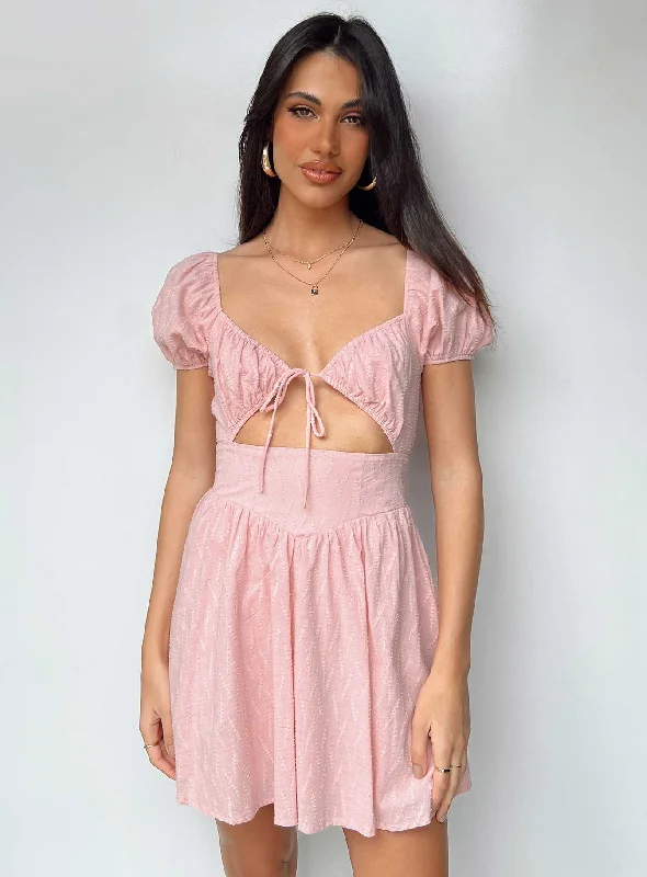 Caria Mini Dress Dusty Pink Tunics Stylish elegant