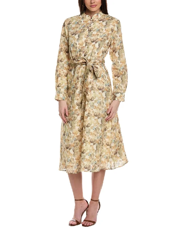 YAL New York Printed Midi Dress sweetheart Neckline Romantic
