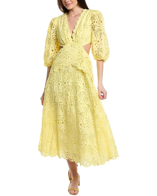 FARM Rio Richilieur Midi Dress Tunics Practical easy-care