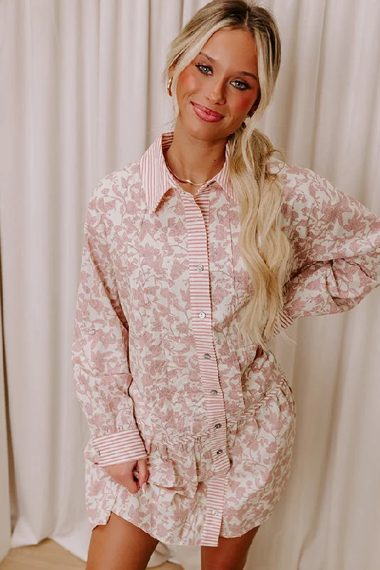 Cue The Chic Floral Mini Dress Cozy Ribbed Mini Dress