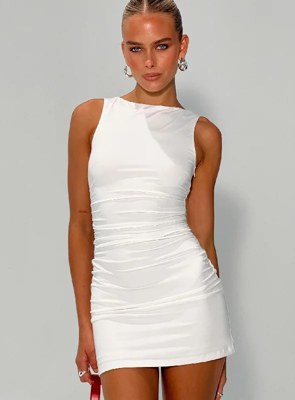 Eklund Mini Dress White Tunics Practical easy-care