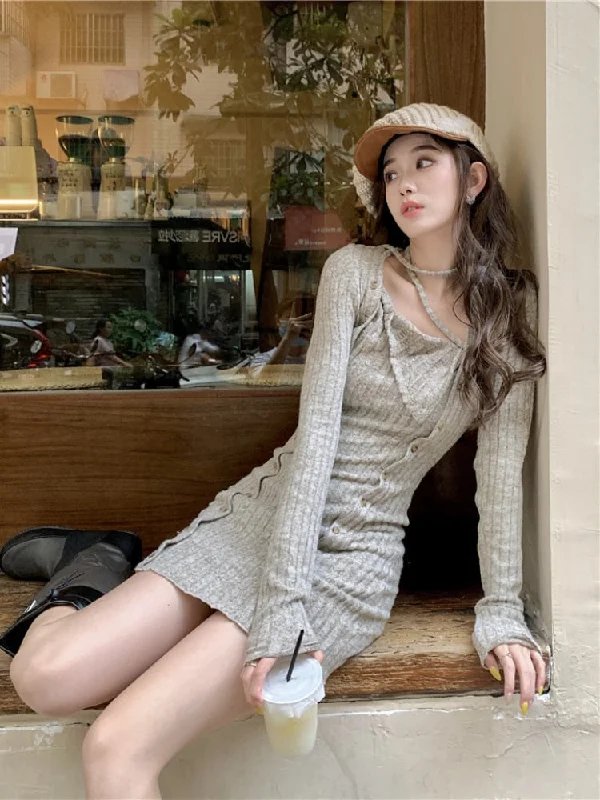 Yipinpay Bodycon Knitted Dress Casual Woman Pure Color One Piece Dress Korean Fashion 2023 Autumn Elegant Sexy Y2k Mini Dress Woman Cozy T-Shirt Mini Dress Yipinpay Bodycon Knitted Dress Casual Woman Pure Color One Piece Dress Korean Fashion 2023 Autumn Elegant Sexy Y2k Mini Dress Woman Cozy T-Shirt Mini Dress