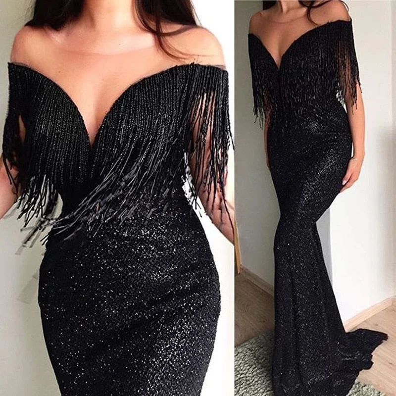 Sylph Tassel Outfits For Women Elegant Evening Banquet New Vestidos Dress Sexy V-neck Sleeveless Slim Fitting Long Dresses Ins Turtleneck Warm Winter Sylph Tassel Outfits For Women Elegant Evening Banquet New Vestidos Dress Sexy V-neck Sleeveless Slim Fitting Long Dresses Ins Turtleneck Warm Winter