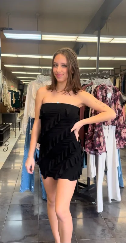 Ruffle Tube Top Mini Dress Chic Halter Mini Dress