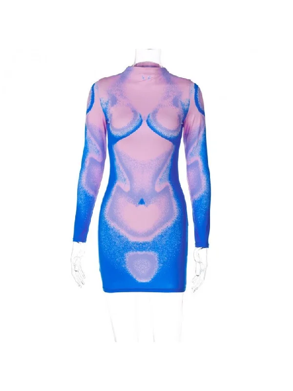 Nude Me Violet Mini Dress Trendy Mini Dress with Belt