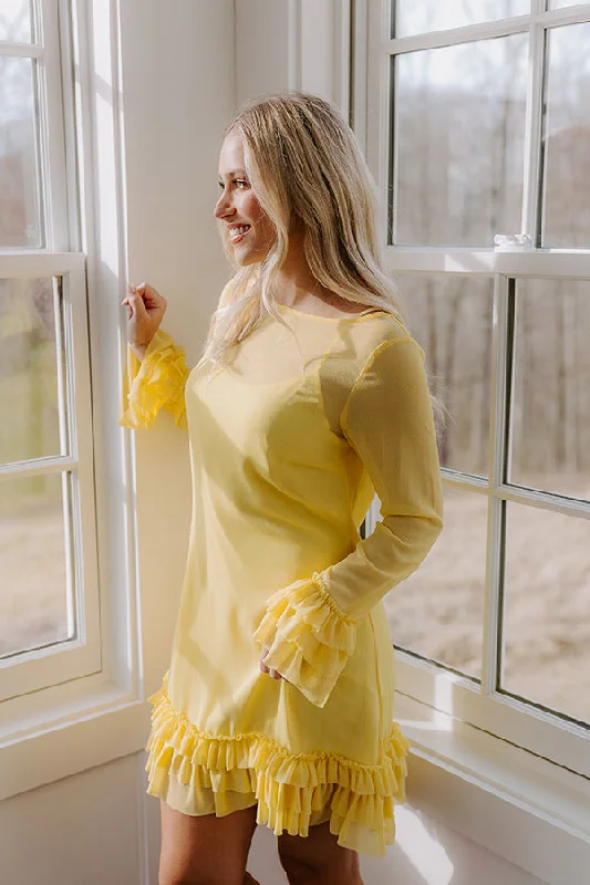 Sunny Views Chiffon Mini Dress Fashionable Mini Dress with Pockets