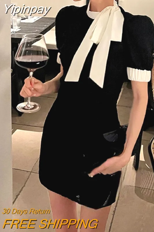 Yipinpay Slim Black Mini Dress Office Lady 2023 Summer Sexy Bodycon Elegant Dress Party Casual Short Sleeve Dress Korean Woman Comfortable Off-Shoulder Mini Dress Yipinpay Slim Black Mini Dress Office Lady 2023 Summer Sexy Bodycon Elegant Dress Party Casual Short Sleeve Dress Korean Woman Comfortable Off-Shoulder Mini Dress