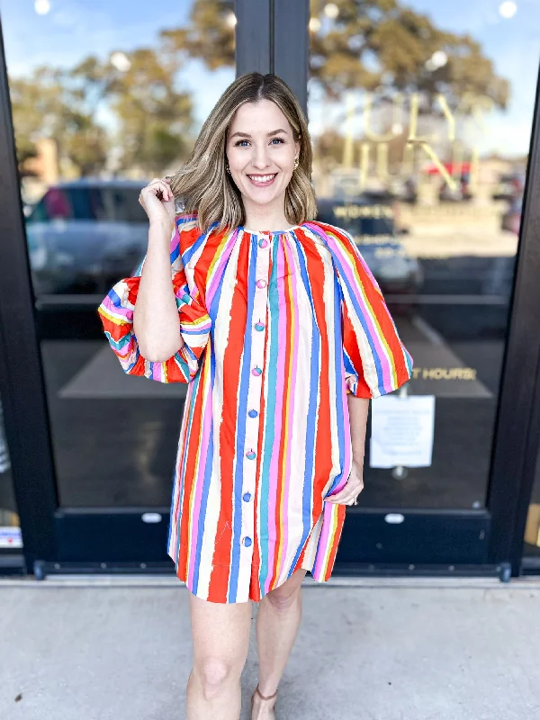 Multicolored Dream Mini Dress Elegant Floral-Print Mini Dress