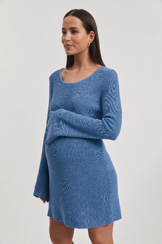 Sabine Crochet Mini Dress (Blue) Classic Floral Print Mini Dress