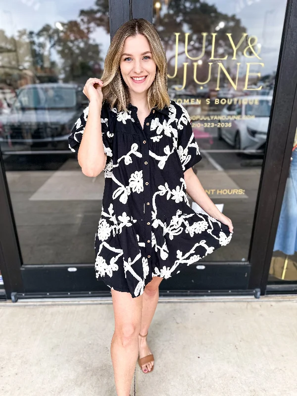 Enchanted Floral Mini Dress Chic Bohemian Mini Dress