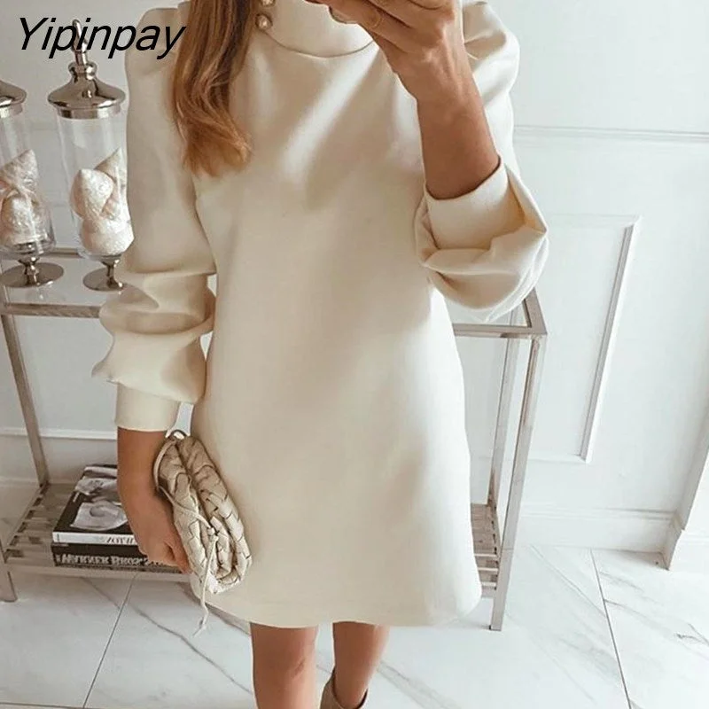 Yipinpay High Neck Mini Dress Women Dress Stylish Spaghetti Strap Mini Dress