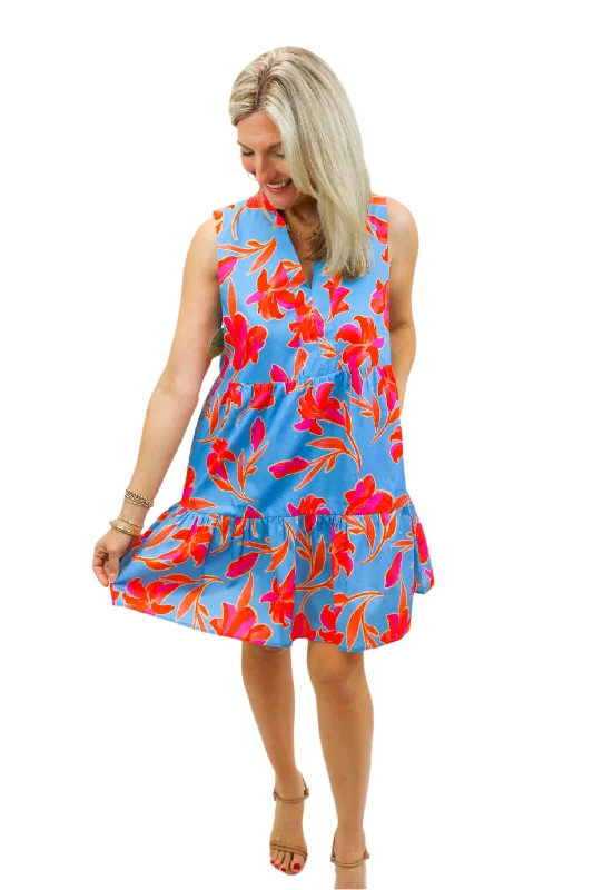Bora Bora Mini Dress, Blue/Orange Combo Classic Black Mini Dress