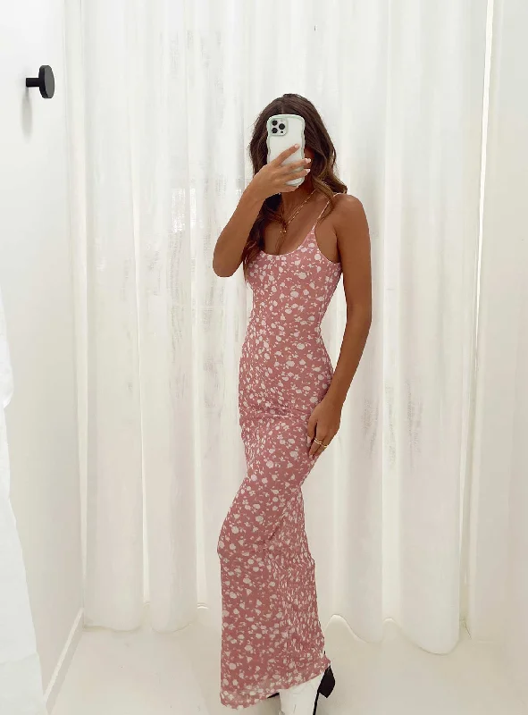Knox Maxi Dress Pink Floral Tunics Sophisticated sleek