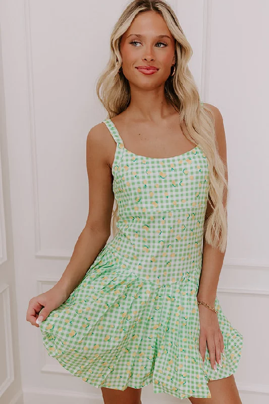 French Market Stroll Athleisure Mini Dress in Lime Fashionable Off-Shoulder Mini Dress