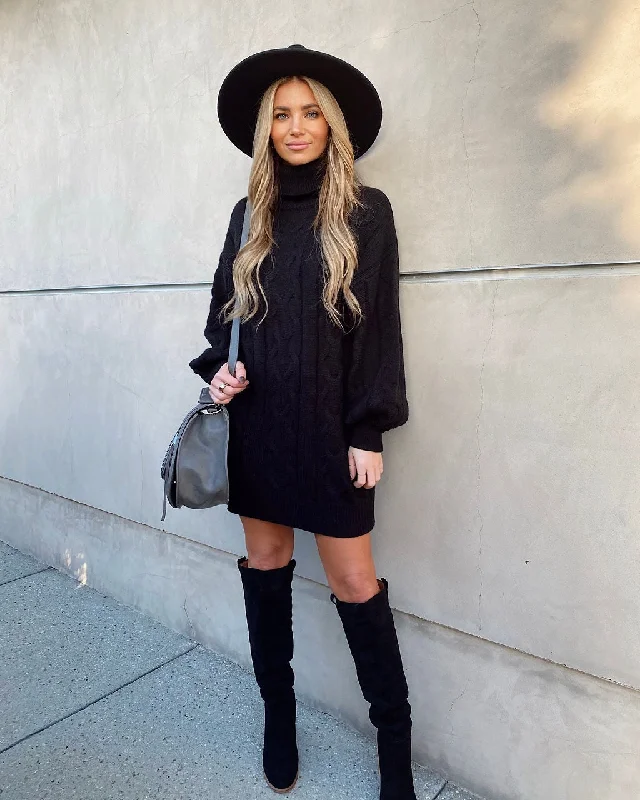 Milana Cable Knit Turtleneck Sweater Dress Tunics Essential wardrobe
