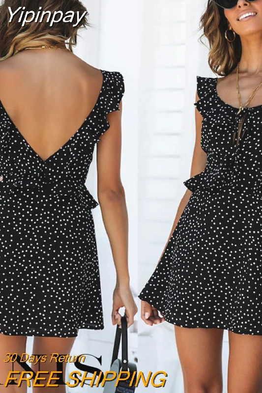 Yipinpay Lovely Women Sleeveless Wrap Boho Polka Dot Loose Causal Butterfly Sleeve Mini Dress Summer Sundress Holiday Chic Halter Mini Dress Yipinpay Lovely Women Sleeveless Wrap Boho Polka Dot Loose Causal Butterfly Sleeve Mini Dress Summer Sundress Holiday Chic Halter Mini Dress