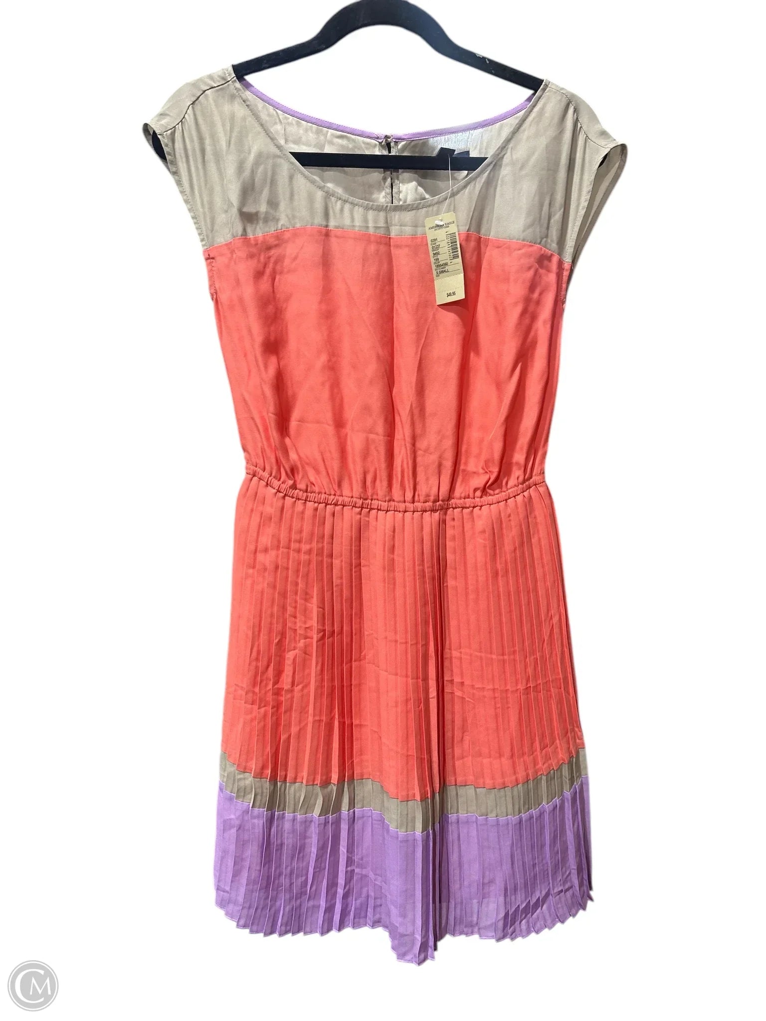 Dress Casual Midi By American Eagle In Multi-colored, Size: Xs sweetheart Neckline Romantic