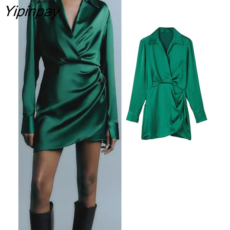 Yipinpay Elegant Women Solid Mini Dresses 2023 Spring Autumn Fashion Turn Down Collar Causal Dress A-line Long Sleeve Vestidos Chic Bohemian Mini Dress Yipinpay Elegant Women Solid Mini Dresses 2023 Spring Autumn Fashion Turn Down Collar Causal Dress A-line Long Sleeve Vestidos Chic Bohemian Mini Dress
