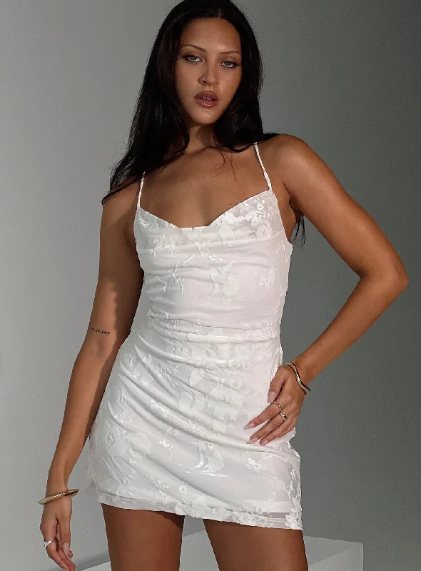 Celena Mini Dress Burn Out White Tunics Travel practical