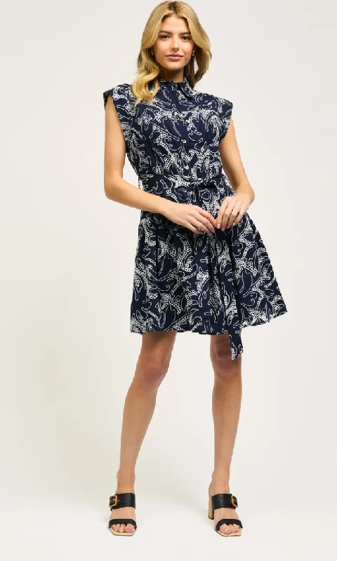 Embroidered Eyelet Mini Dress Trendy Floral Mini Dress