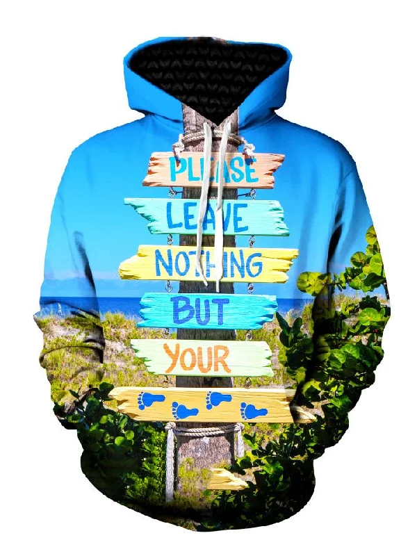 Leave No Trace Beach Bum Pullover Hoodie Hoodie with Strings Custom Fit Adjustable