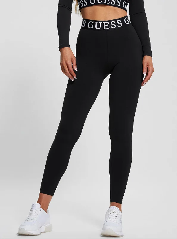 Black Kiran Leggings Trendy Adjustable Waist Leggings