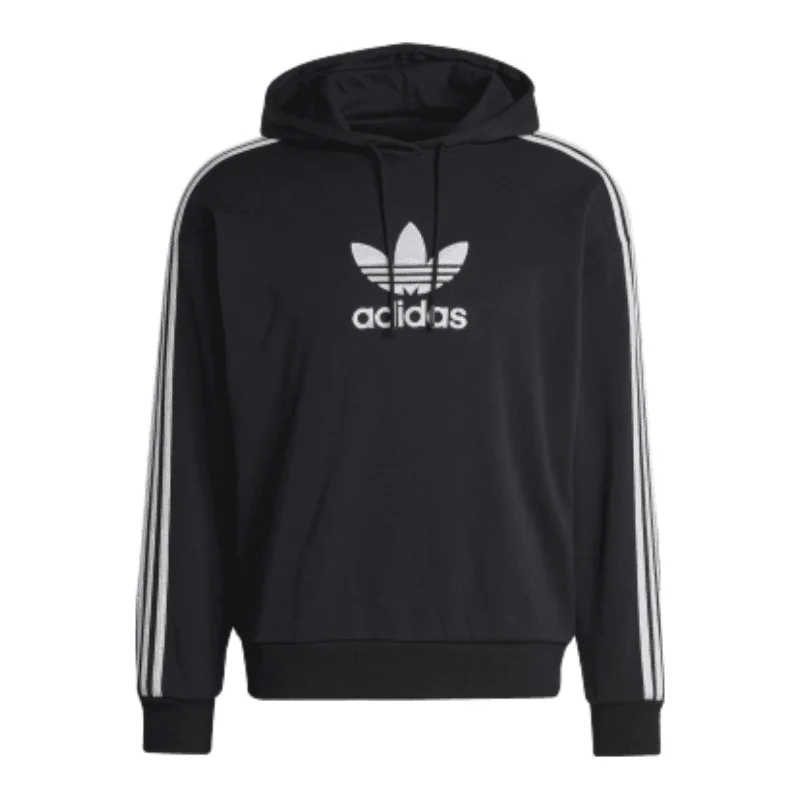 Adidas Unisex Trend Hoodie in Black Hoodie with Ribbed Neckline Snug Warm