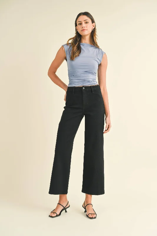 Just Black Denim || The Trouser in Black Trousers Running Lightweight