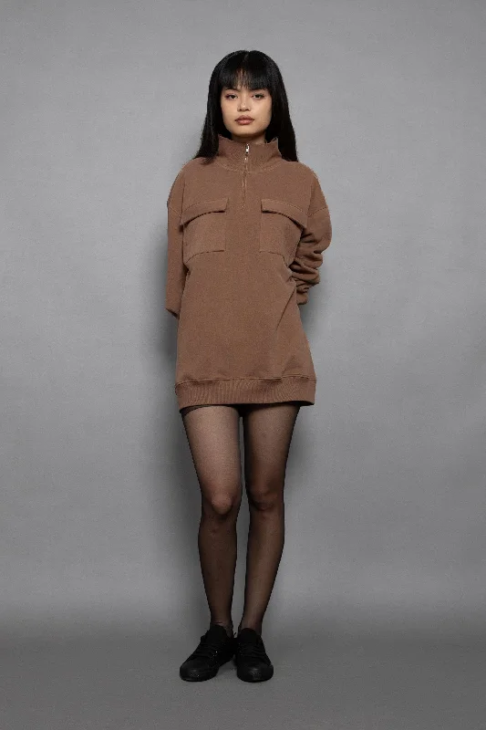 HUMANITY ORGANIC BLENDED HIGH-NECK PULLOVER Sheath Sleeve Elegant