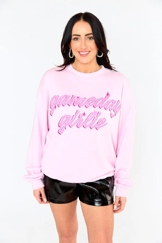 Vickie Graphic Sweatshirt - Gameday Girlie Hoodie with Velcro Closure Adjustable Secure