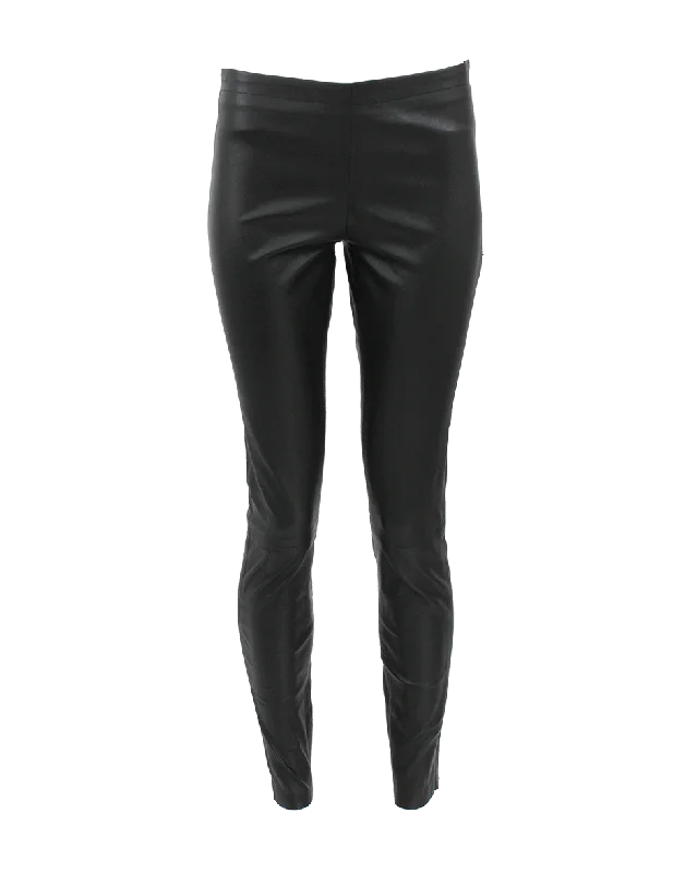 Stretch Leather Legging Pant Trendy Flared Leggings