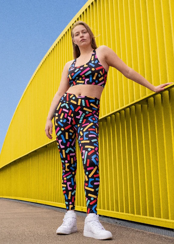Block Confetti Leggings Stylish Lightweight Leggings