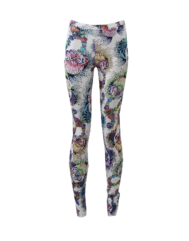 Seascape Printed Leggings Comfortable Power Mesh Leggings