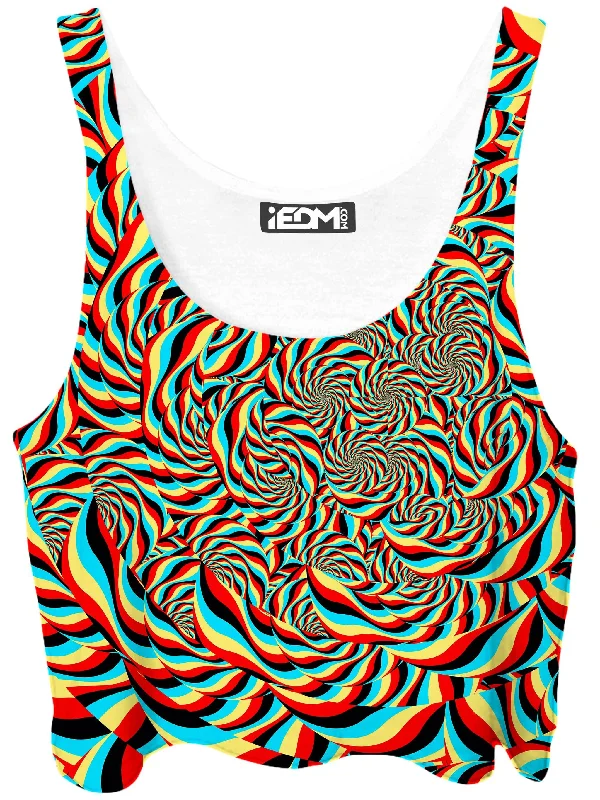 Trippy Swirl Crop Top Elegant Classic Vintage