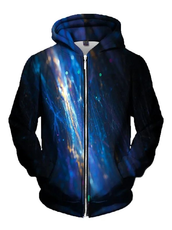 Fiber Optics Light Show Zip-Up Hoodie Hoodie with Back Slit Movement Comfort