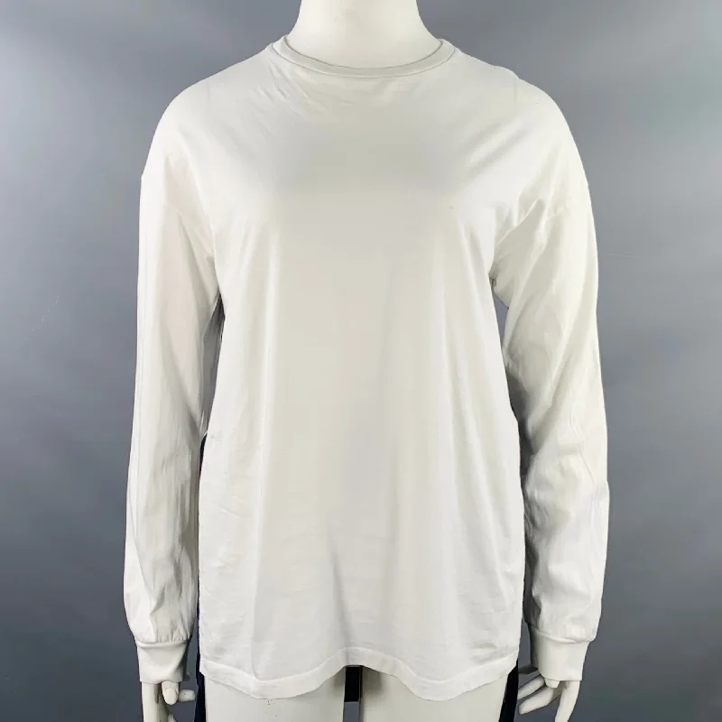 STELLA McCARTNEY Size L White Burgundy Navy Cotton Logo Pullover Halter Neck Top
